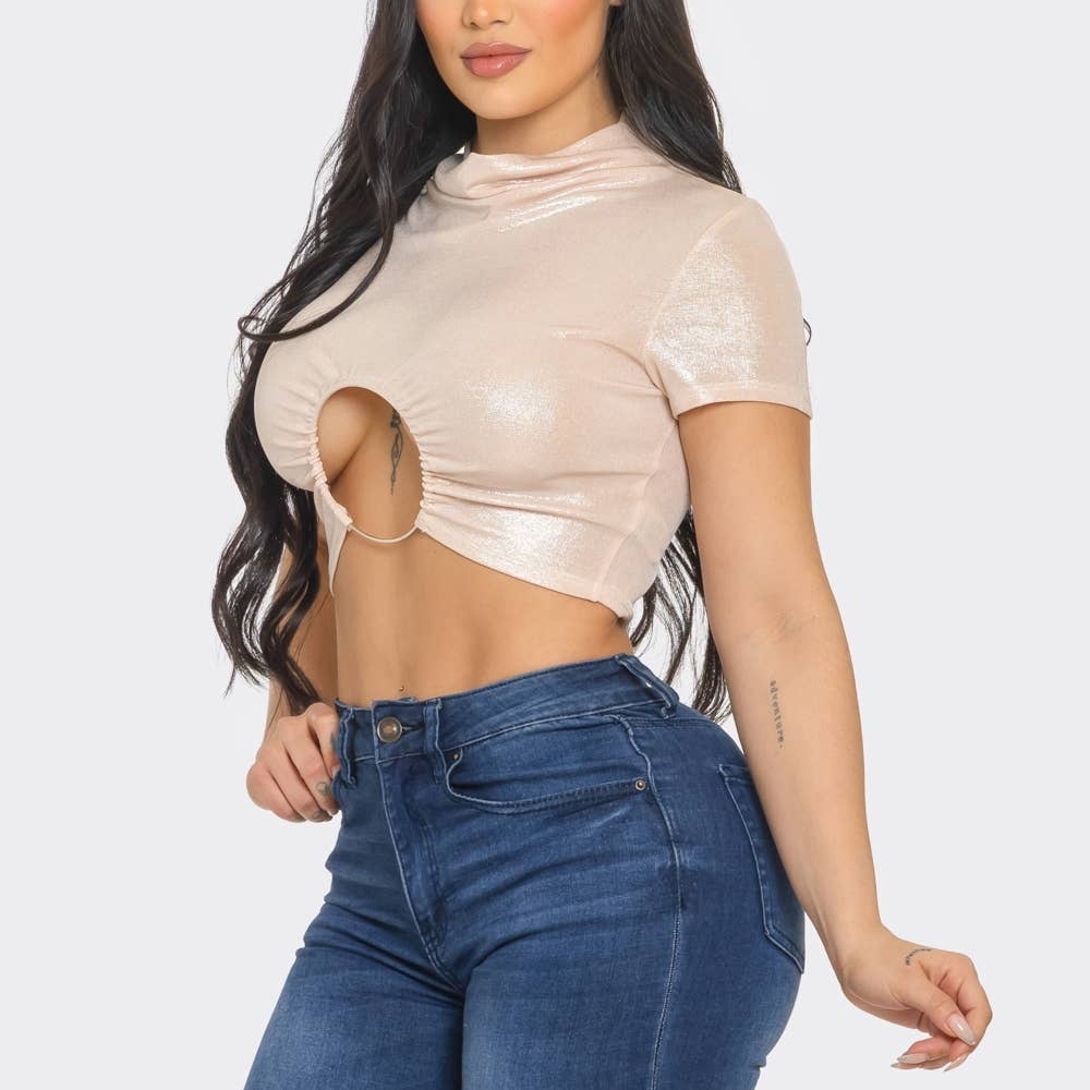 Shimmering Cream Crop Top